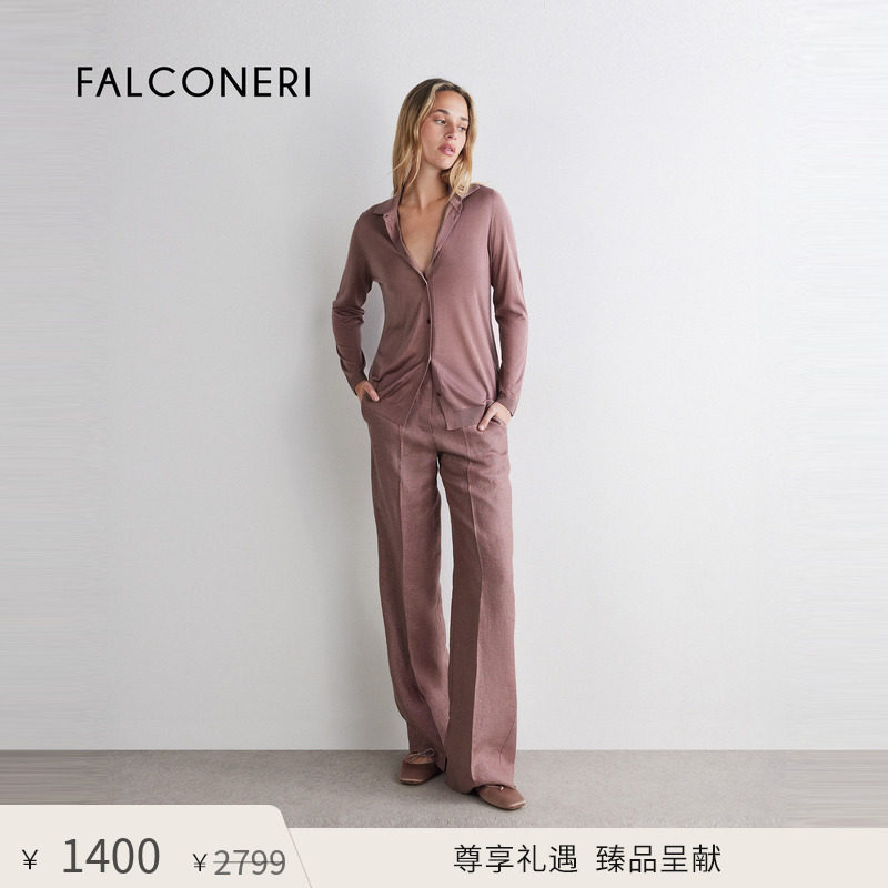 【尊享礼遇】FALCONERI女26年休闲通勤桑蚕丝长袖翻领衬衫DML410B
