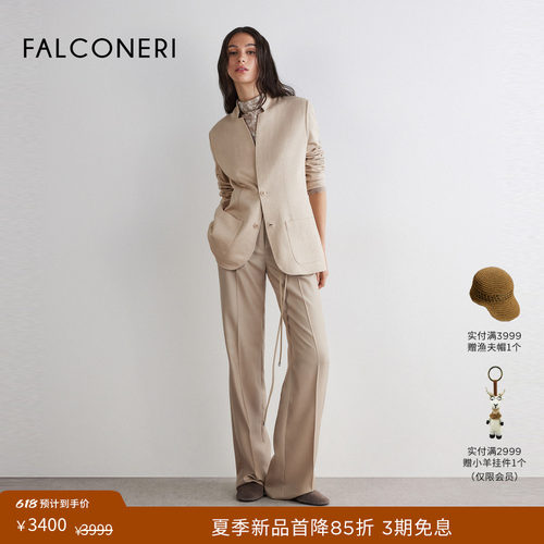 【夏季新品】FALCONERI女士26年商务亚麻混纺双面夹克外套DCL474H