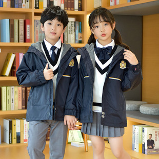英伦学院风男女童装 幼儿园园服春秋冬季 班服外套小学生冲锋衣校服