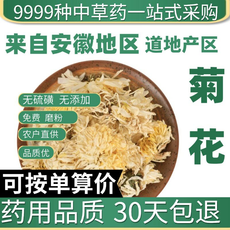 中草药大全特级精选亳菊花 白菊花 菊花泡茶50g实体店原产地直发