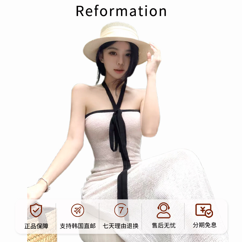 Reformation挂脖抹胸修身连衣裙