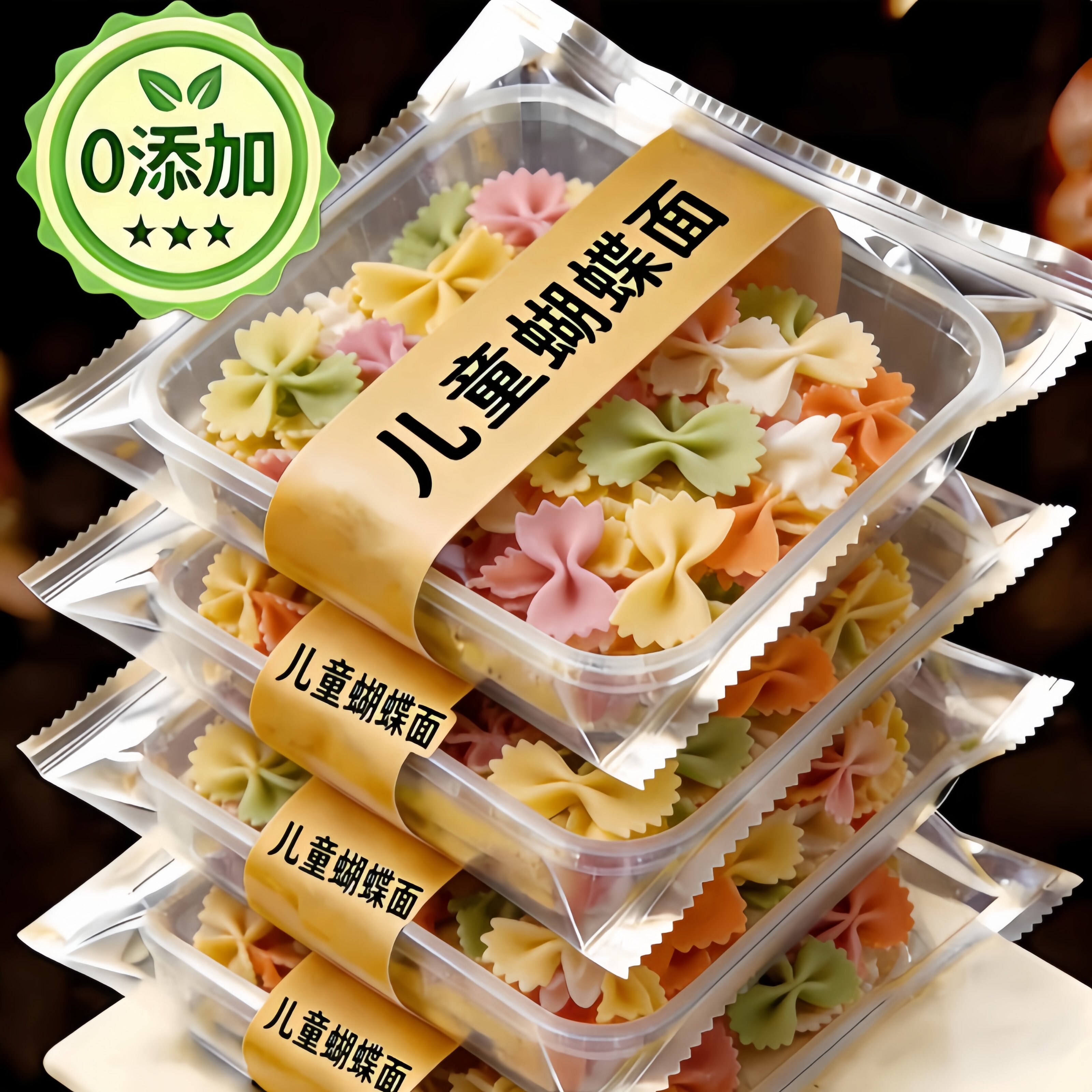 营养果蔬蝴蝶面多种蔬菜面条面片儿童袋装早餐辅食无添加零食婴儿
