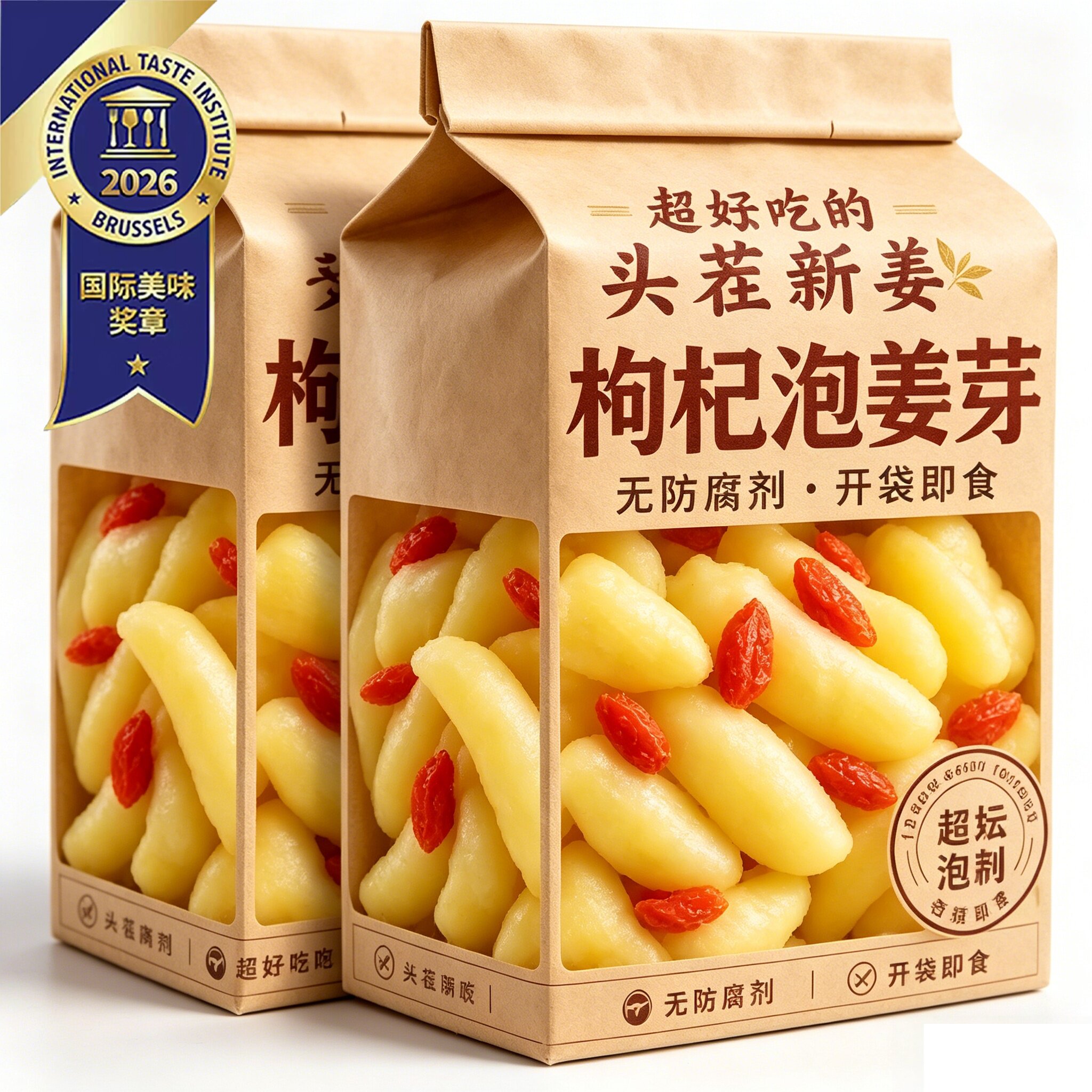 淄博枸杞泡姜芽泡莱嫩姜芽新鲜酸甜开胃腌制泡菜糖醋姜嫩生姜姜片