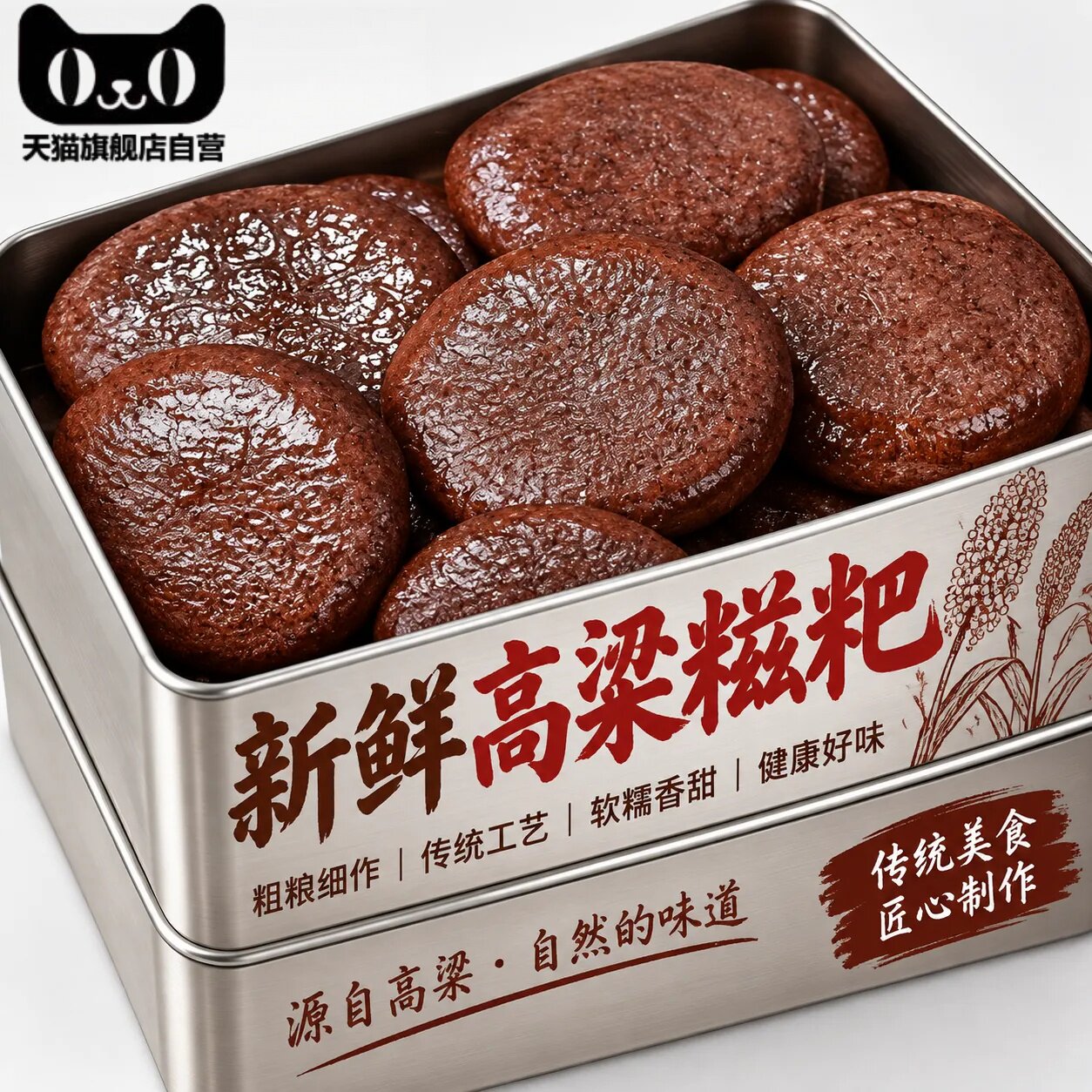 高粱糍粑湖南农家特产手工自制杂粮糯米粑粑原味年糕粗粮早餐速食