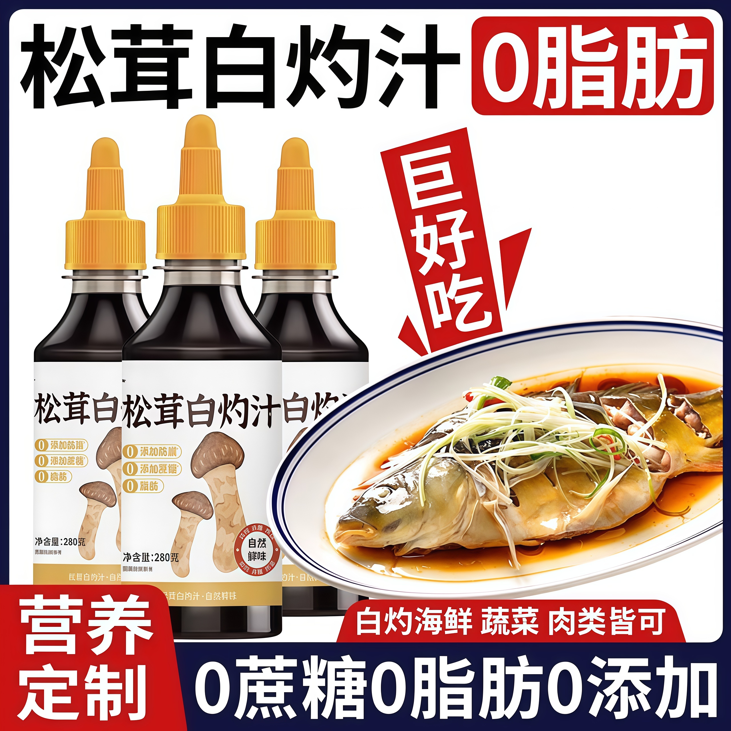 松茸白灼汁零0添加清蒸海鲜料汁