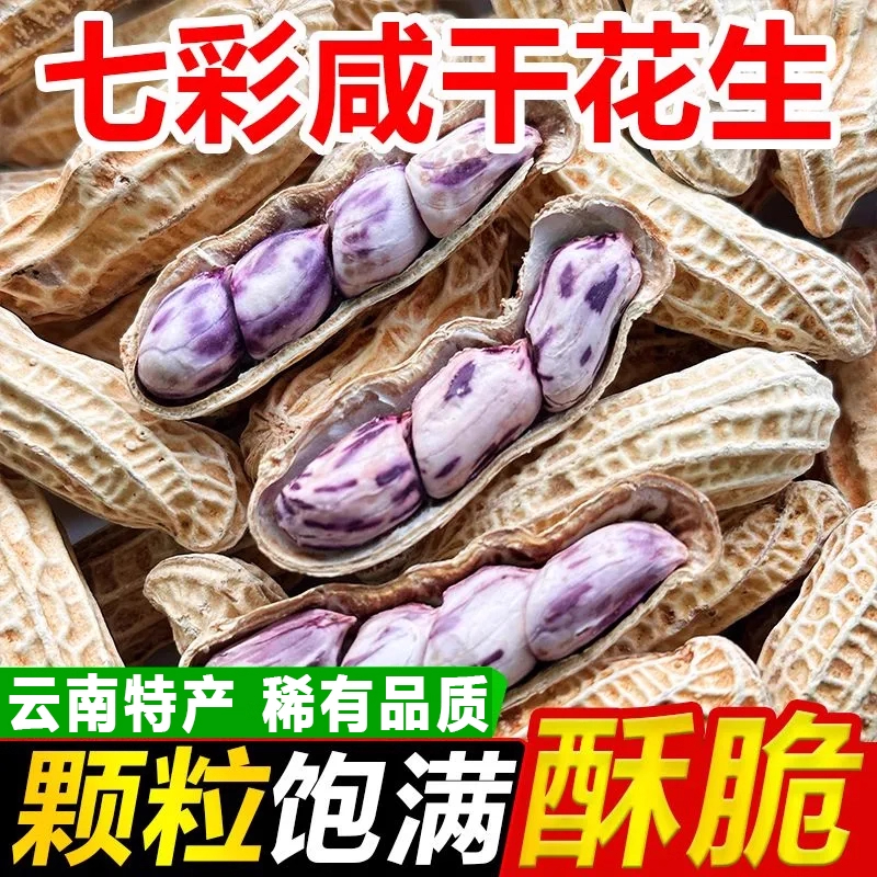 云南农科院七彩咸干花生带壳湿烤