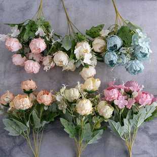 新款直销小把花牡丹仿真花家庭装饰婚庆墙植物墙假花手捧花MW5550