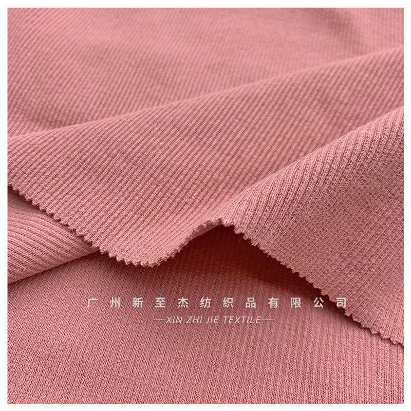 直销新款现货全棉21S支纯棉2*2罗纹针织布料卫衣背心童装袖口针织