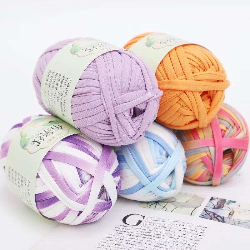 直销新款多色手工编织加宽布条线DIY拖鞋玩偶材料包秋冬印花软糯