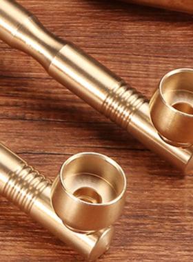 直销新款工艺品黄铜便携式三用可拆卸烟斗烟锅拉杆式过滤器铜制工