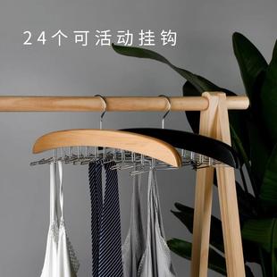 2024木质吊带晾衣架多功能挂钩内衣背心收纳家用宿舍实木 直销新款