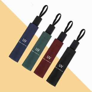 新款直销黑胶三折8骨手动晴雨伞防晒遮阳伞可印logo商务礼品伞广