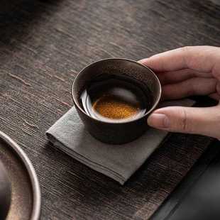 直销新款 陶瓷功夫茶具茶杯小号主人杯单杯闻 日式 鎏金铁釉品茗杯
