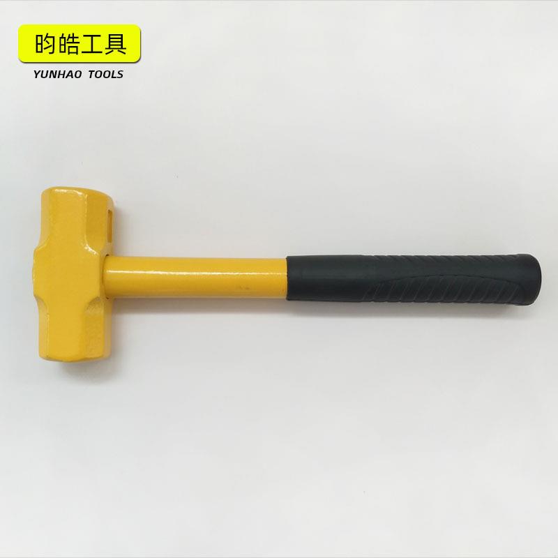 直销新款高碳钢2P3P4P黄钢管柄八角锤子手锤榔头大铁锤木工安装石