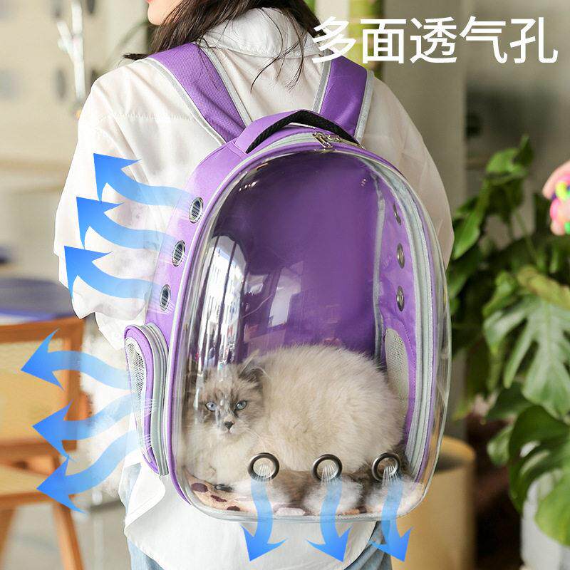 新款直销透明大容量宠物背包太空舱小型箱双肩宠物猫猫包猫咪手提