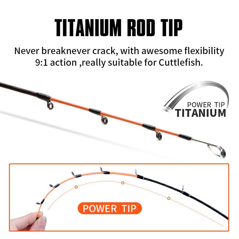 直销新款钛合金1.7米一本半鱿鱼竿路亚竿碳素枪柄慢摇铁板巴稍带