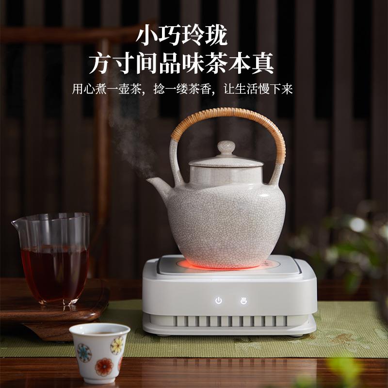 直销新款[]电陶炉煮茶炉猫眼白陶壶小型家用玻璃蒸煮茶壶