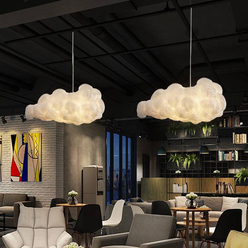 新款直销云朵灯服装店铺橱窗吊灯餐厅灯饰网红棉花云彩灯创意装饰