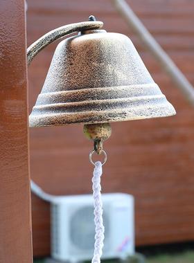 新款直销超大号复古铸铁门铃铃铛法式铁艺壁饰咖啡馆敲钟上课打铃