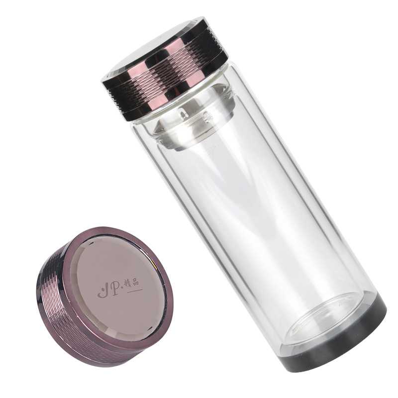 新款直销透明双层玻璃水杯 促销礼品杯水晶茶杯 定制LOGO广告杯8