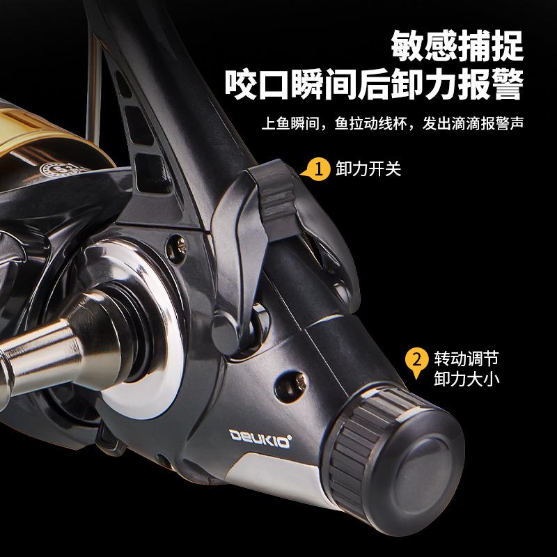 新款直销得趣双卸力纺车轮全金属线杯鱼线轮前后刹泄力渔轮库钓鲤