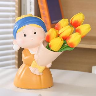 直销新款大艺术家系列托盘摆件钥匙玄关收纳捧花桌面装饰人物卡通