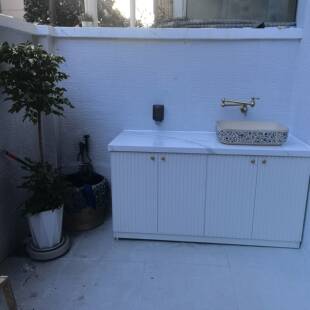 上海全铝定制户外庭院洗手台盆洗衣机柜水池室外花园岩板操作台