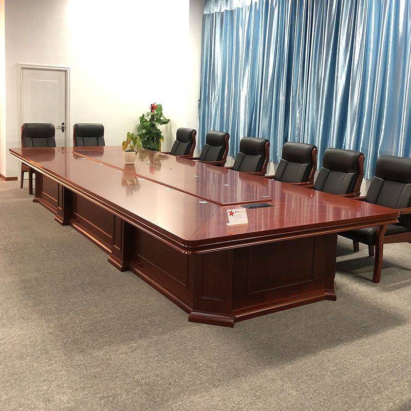 需定制大型会议桌椅组合办公室会议台培训桌实木皮会客桌政府洽谈