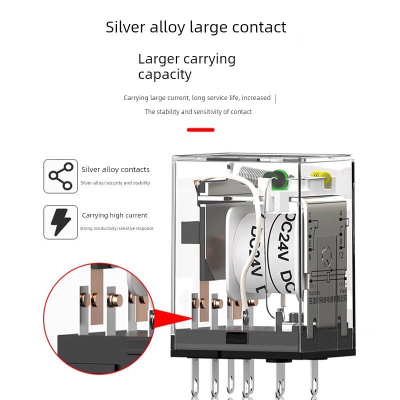 中小型电磁继电器12V Dc 14英尺220V Ac Hh52P-L 62Pl小型8英尺12