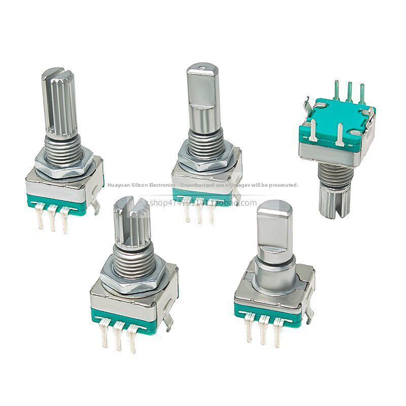 EC11电位器 梅花柄半轴编码器音箱音响数字旋转编码带开关15/20MM