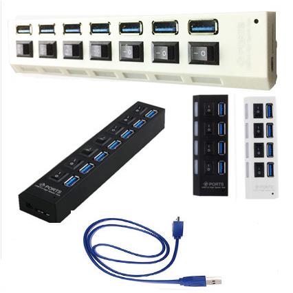 包邮USB3.0HUB高速USB4口7口带独立开关集线器分线器一拖4扩展器7