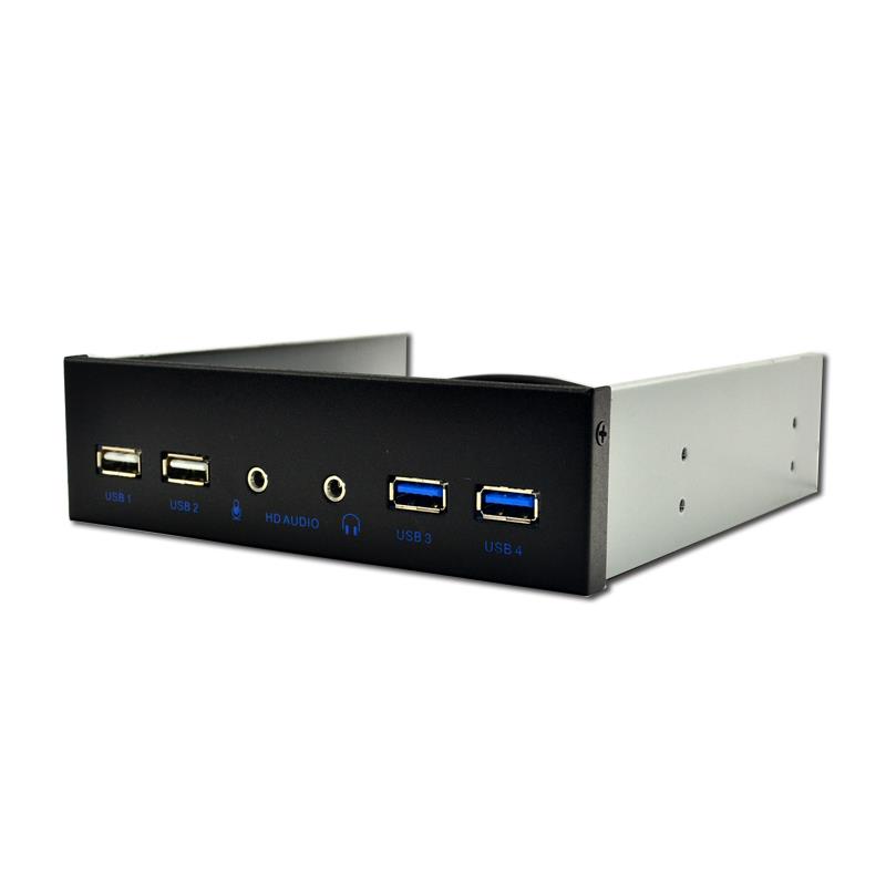 USB3.0/USB2.0光驱位带音频面板 4口真正HD-AUDIO 19PIN转U2/U3