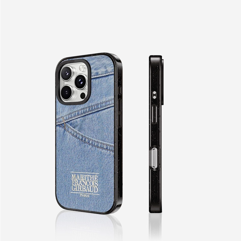 联名蓝调丹宁适用于iPhone15ProMax苹果14Plus卡通动漫可爱13Pro明星同款12防摔保护手机壳华强北代购
