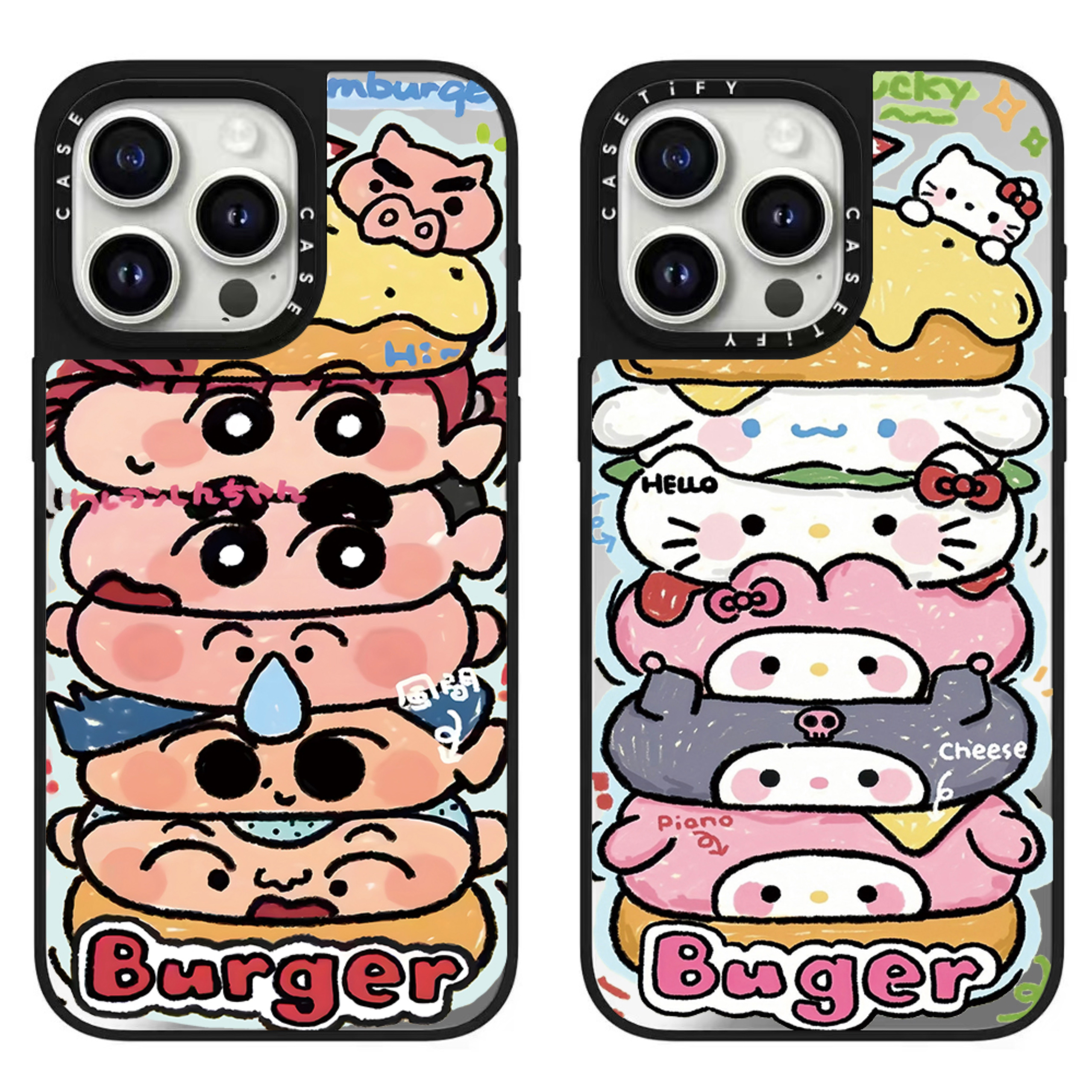 caseti手机壳联名KT凯蒂猫蜡笔小新15pro适用于苹果iPhone/16promax卡通13pro华强北代购14保护套12镜面磁吸