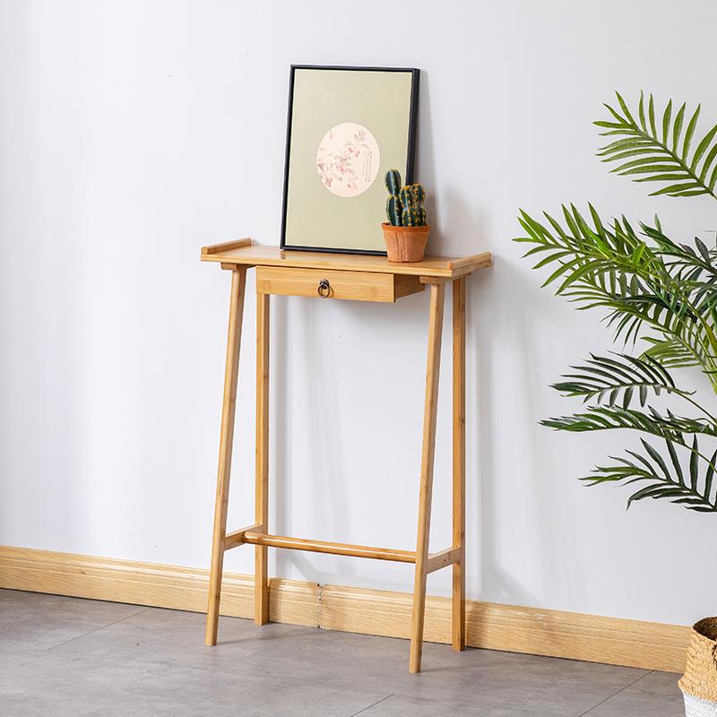 新中式桌靠墙玄关柜进门客厅窄条案供桌简约玄关台小条几端