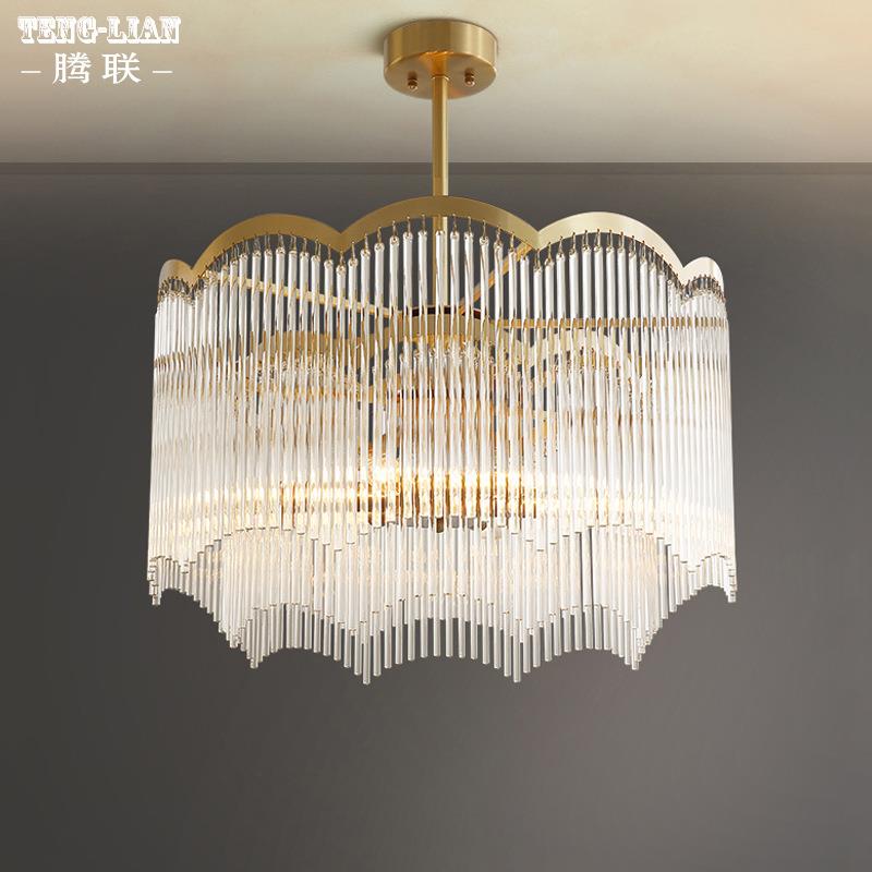 现代简约客厅餐厅全铜吊灯美式大气卧室房间书房轻奢家用吊灯具