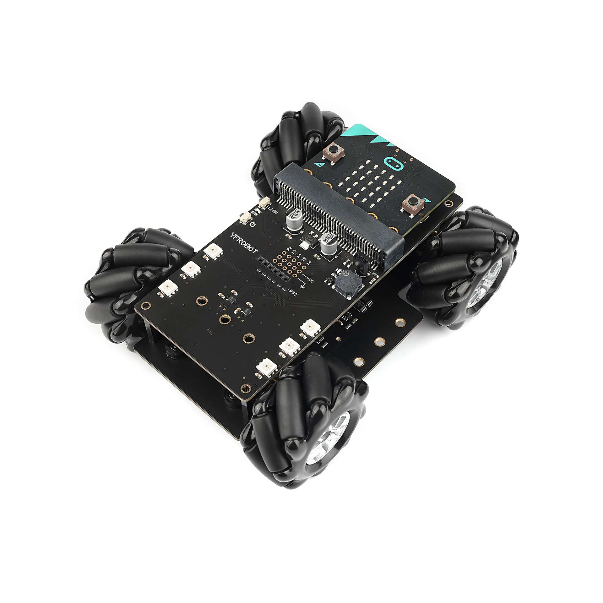 4WD麦克纳姆轮小车 omini全向轮移动 适用microbit makecode编程