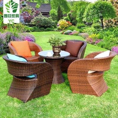 藤椅茶几三五件套阳台藤编休闲桌椅户外花园庭院藤椅子酒店藤椅
