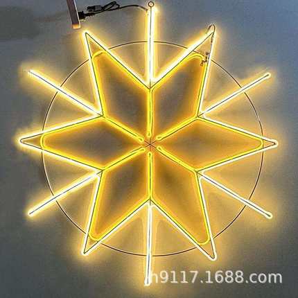 户外防水LED雪花图案造型灯70cm80cm100cm铝架LED雪花造形灯