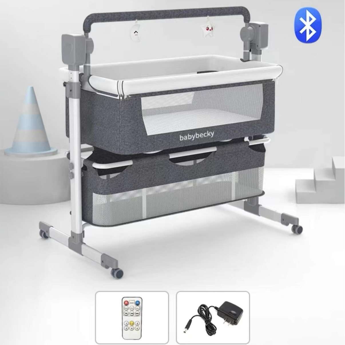 跨境婴儿多功能电动摇篮摇床摇椅新生儿智能哄娃宝宝床边床睡篮