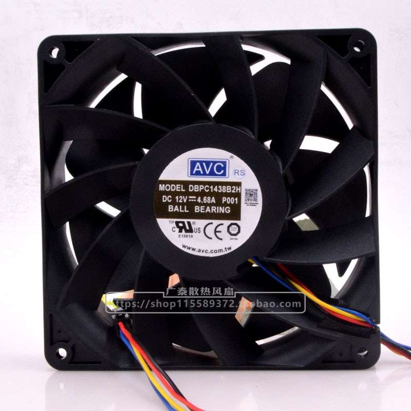 原装AVC DBPC1438B2H 12V 4.68A 14038 4线温控暴力散热风扇 14CM