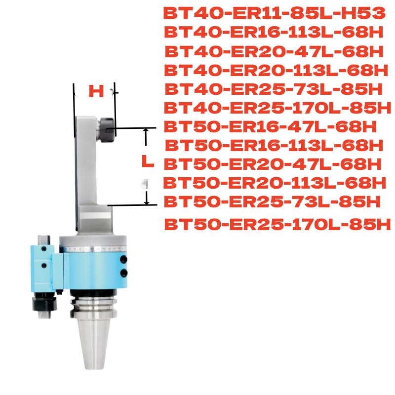 ll加工侧铣头bT40ER32ER25角度头bbT50ER40B30双头输出直角铣