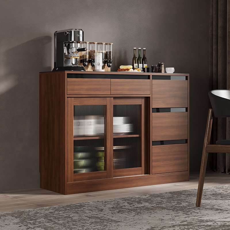 my餐边柜现代简约实木色客厅靠墙一体储物家用边柜收纳柜置物茶水