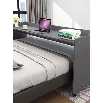 实木床上电脑桌跨床可移动落地床头笔记本置物架懒人桌耐用加宽架