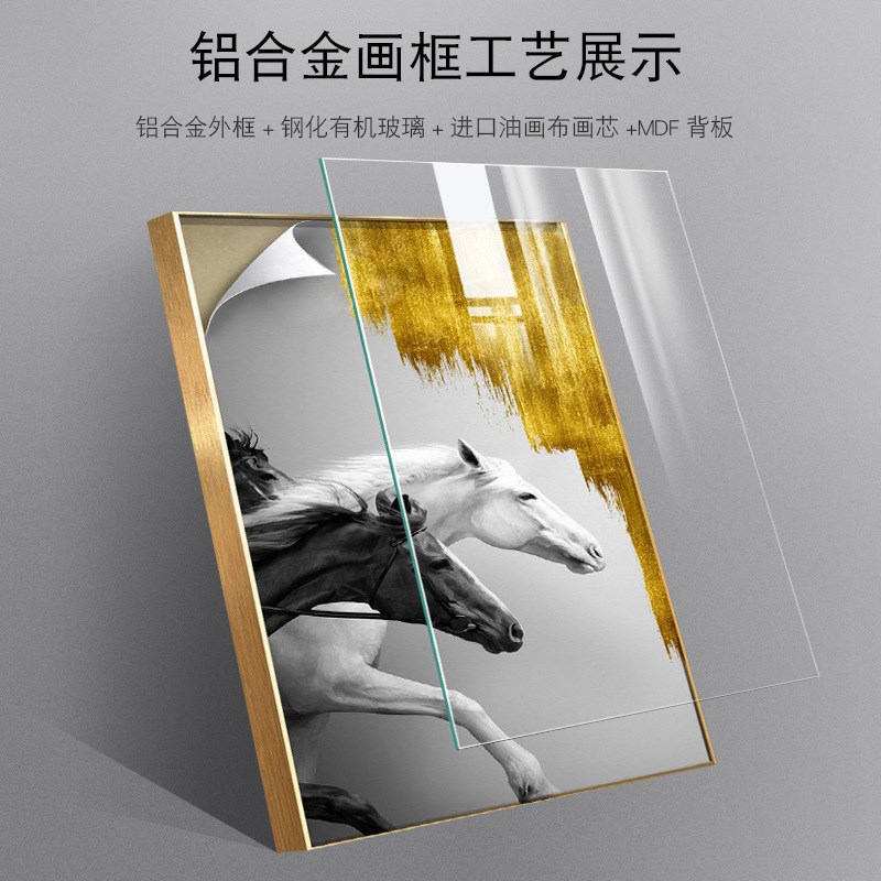 绿色方块抽象晶瓷装饰画现代简约C轻奢客厅卧室餐厅样板间创意挂图片