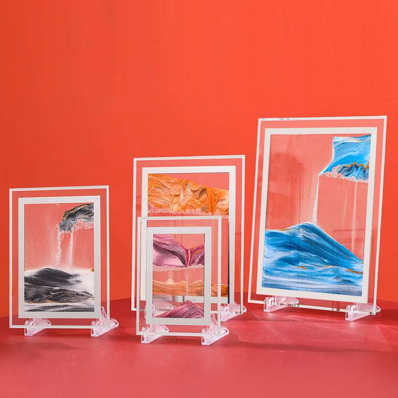 厂家直销流沙画客厅摆件 创意玻璃3d立体沙漏画装饰家居艺术礼物图片