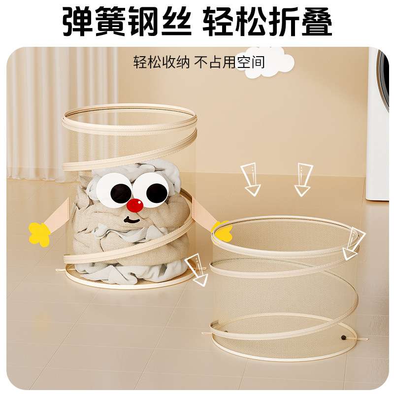 新款可爱卡通布艺收纳桶有盖可折叠杂物篮儿童玩具整理筐收纳