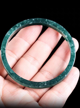 天然A货翡翠蓝水方手镯玉环手环冰种玉石镯子个性男女款手饰情侣