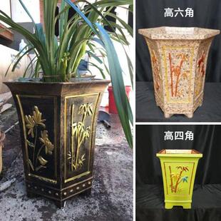 新疆 构件加厚塑钢六角形水泥花盆模具高脚盆景花园别墅罗 包邮 欧式
