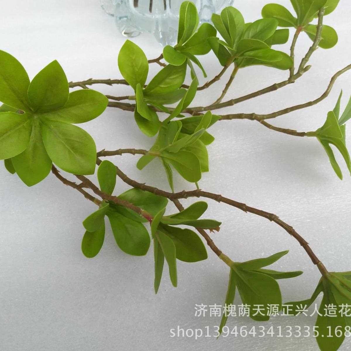 直销新款七星叶 仿真叶仿真花假叶插花配材拍摄道具植物墙配材 小